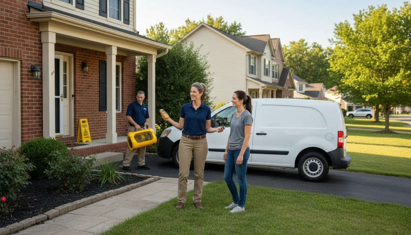 Residential water damage restoration in Crescent, PA